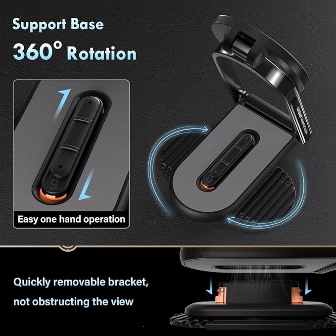 Coverado for Magsafe Car Mount, Magnetic Car Phone Holder, 360° Rotation Strong Magnet Car Phone Mount Dash Cell Phone Holders for Your Car, Car Accessories for iPhone 17/16/15/14/13/12