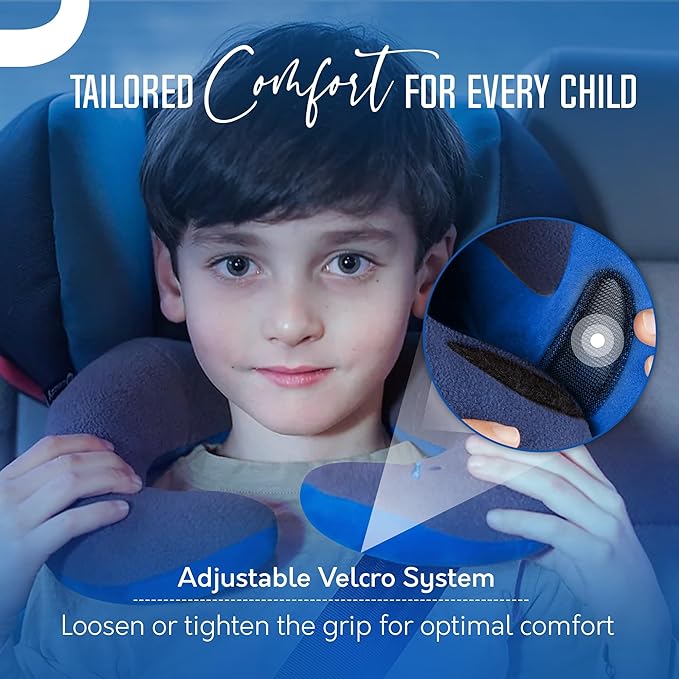 BCOZZY Kids Chin Supporting Travel Pillow for Ages 3–7- Patented Soft Neck Pillow for Head and Chin Support in Car Seat and Airplane. Comfortable Travel Essential. Small Size, Bag, Unicorn