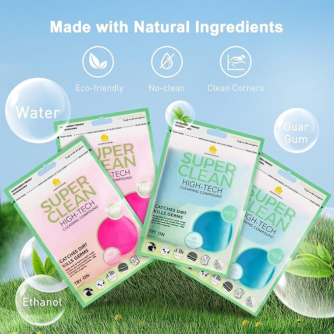 FiveJoy Car Cleaning Gels, 4-Pack Universal Auto Detailing Tools Car Interior Cleaner Putty, Dust Cleaning Mud for PC Tablet Laptop Keyboard, Camera, Printers, Calculator - 320g (2.8oz/pcs)