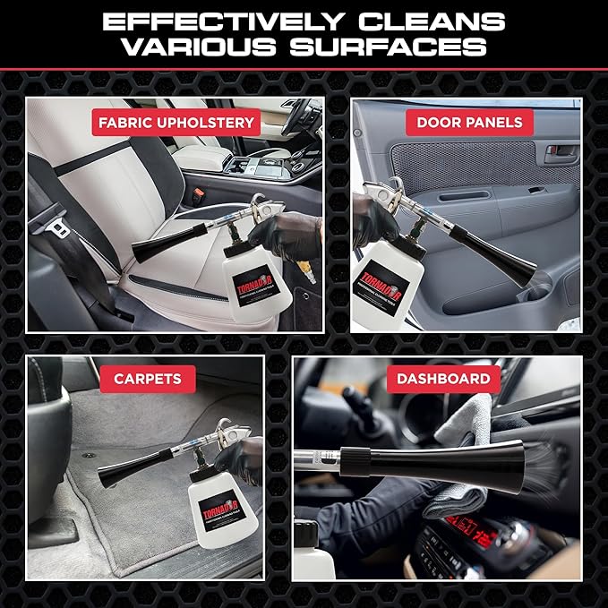 Tornador Z-010 Classic Cleaning Tool Bundle with 2oz Enzyme Cleaner | Powerful Interior & Exterior Mist Cleaning Action | Ideal for Seats, Dashboards, Rims, and Tight Areas