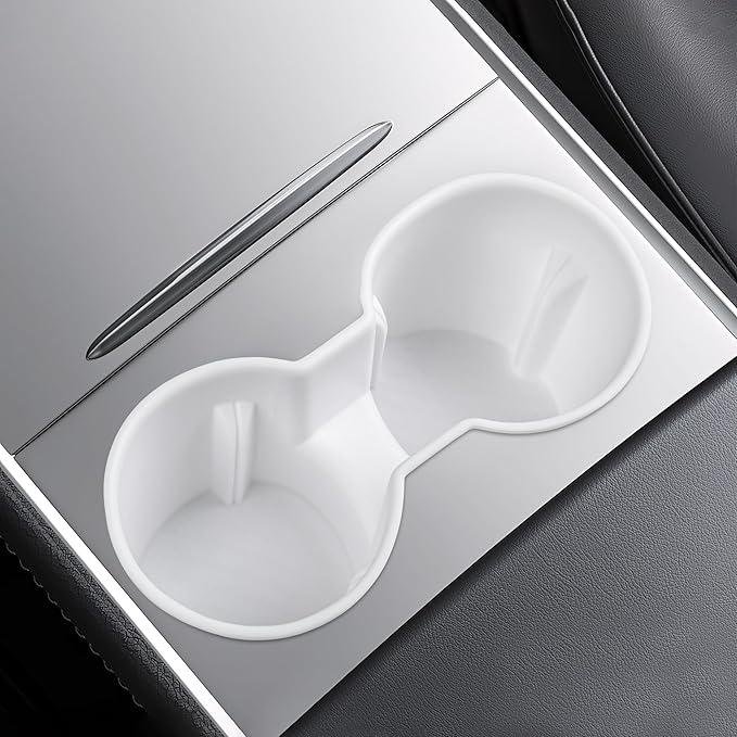 frani Center Console Cup Holder Designed for Tesla Model 3 2021-2023 Model Y 2021-2025,Tesla Interior Center Console Accessories White