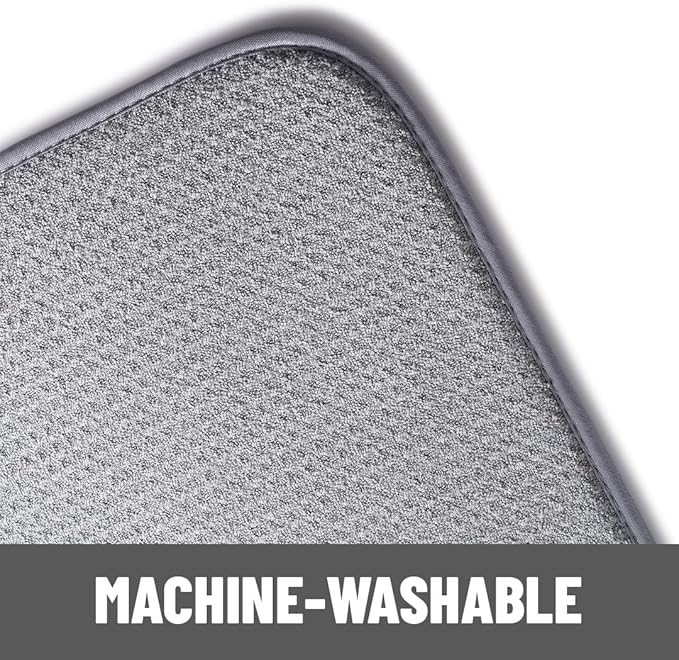 Bellemain XXL Dish Mat Microfiber Dish Drying Mat, Super absorbent (Grey, 16" x 18")