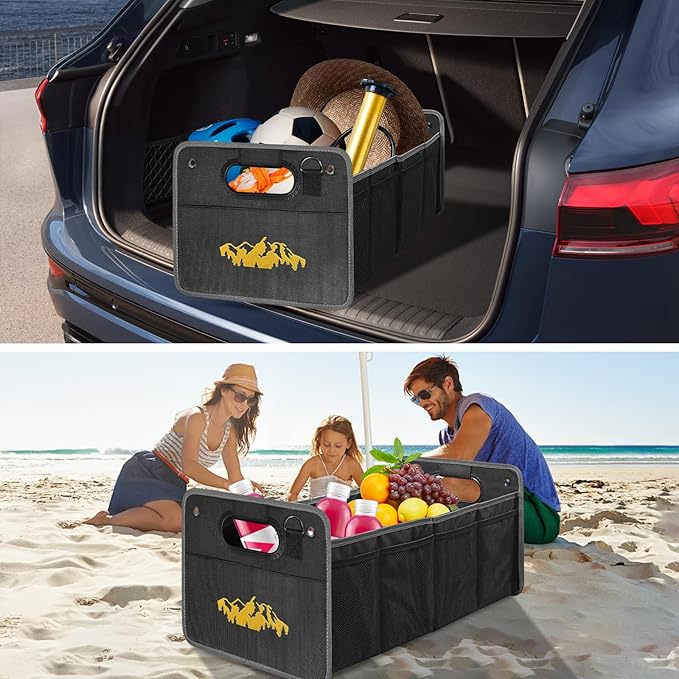 Car Trunk Organizer for Subaru Outback Crosstrek Forester Ascent Impreza WRX Legacy Accessories, Car Trunk SUV Accessories for Men & Women, 600D Oxford Polyester Trunk Storage Organizer Box (ORANGE)