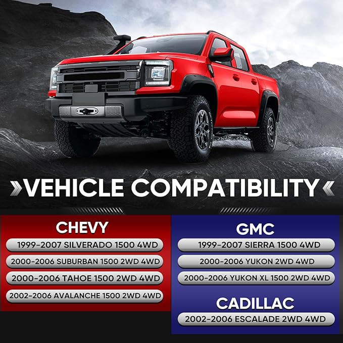 1-3 Inch Lift Leveling Kit - Lift Suspension Kit Compatible with 1999-2007 Chevy Silverado 1500 4WD, GMC Sierra 1500 4WD