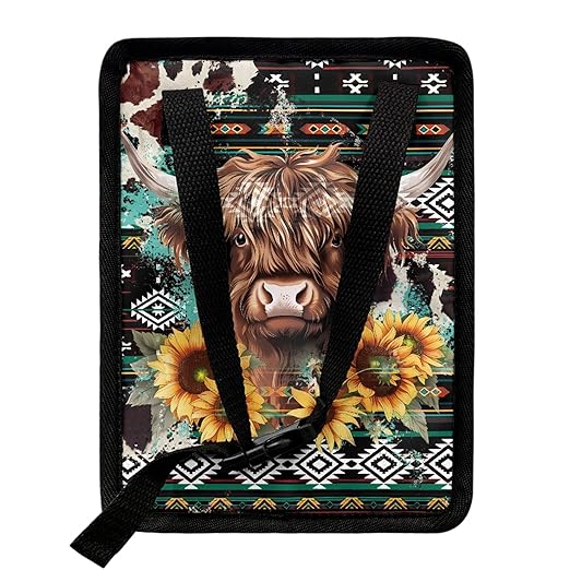 Highland Cow Car Trash Bag Southwest Aztec Car Trash Interior Accessories for Back Seat Headrest Sunflower Car Trash Bin Hanging Trash Bag for Car Garbage Can