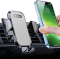 andobil 2025 Upgraded Car Phone Holder Mount for Vent, Military Sturdy Metal Clip Air Vent Phone Holder for Your Car Easy Used Cell Phone Car Mount for iPhone 16 15 14 13 12 Pro Max Samsung Grey