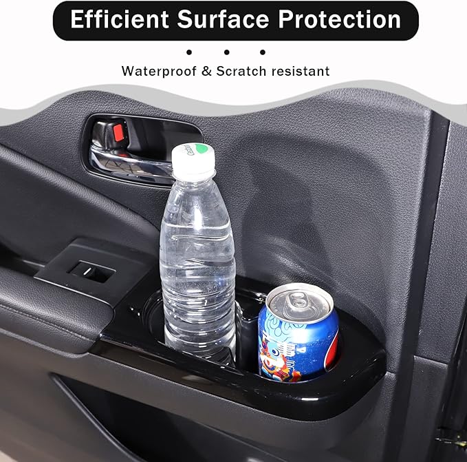 2PCS Car Rear Door Cup Holder Panel Frame Cover for Honda Pilot 2016-2022/ Passport 2019-2023, ABS Material Automotive 2nd Row Seat Cup Holder Cover Interior Accessories (Glossy Black)