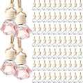 Zubebe 300 Pcs 8ml Hanging Air Freshener Diffuser Bottle Bulk Empty Glass Perfume Bottles Refillable Aromatherapy Essential Oils Pendant for Auto Interior Ornaments