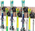 Ski & Snowboard Wall Rack for Garage Wall Fits Any Ski/board, Ski Wall Mount Holders Damage-Free Storage Rack, Garage Organization Space-Saving Winter Gear Organizer