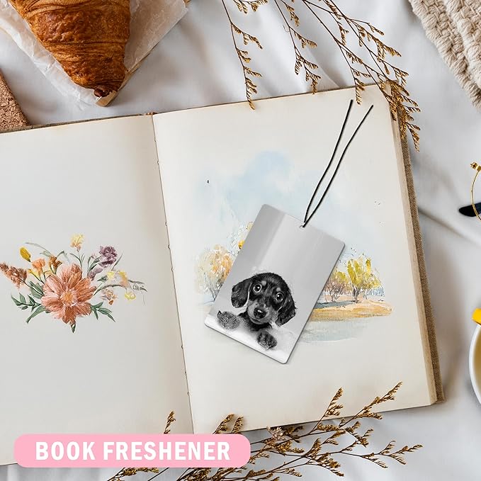 Funny Bathroom Dachshund Car Air Freshener 4Pcs, Weiner Dog Gifts for Women Men Air Freshener for Bathroom Car Interior Closet Drawer Books, Dachshund Doxie Gifts Car Mirror Decor Hanging