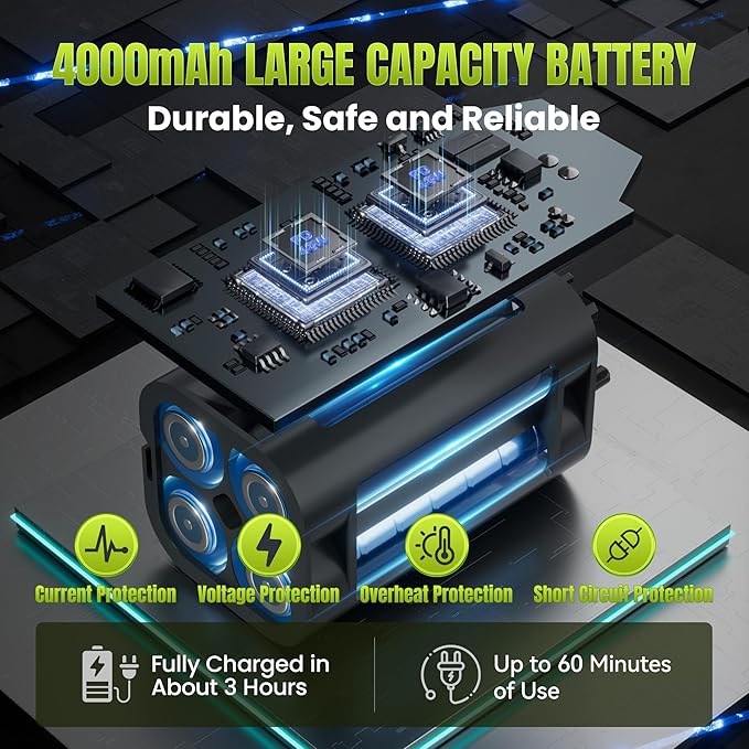 Oversize Turbo Dryer Blower for Car, 220MPH/420CFM Portable Cordless Leaf Blower, Maximum Power 750W & 3.5 LB Thrust for Patio Cleaning, Lawn Careand Car Drying (Pencil Black)