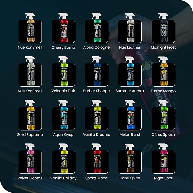 Water-Based Car Air Freshener Spray | Luxury Automotive Deodorizer | Mold-Resistant Formula | Eliminates Odors and Refreshes Vehicle Interior | 17 fl oz | Cherry Bomb