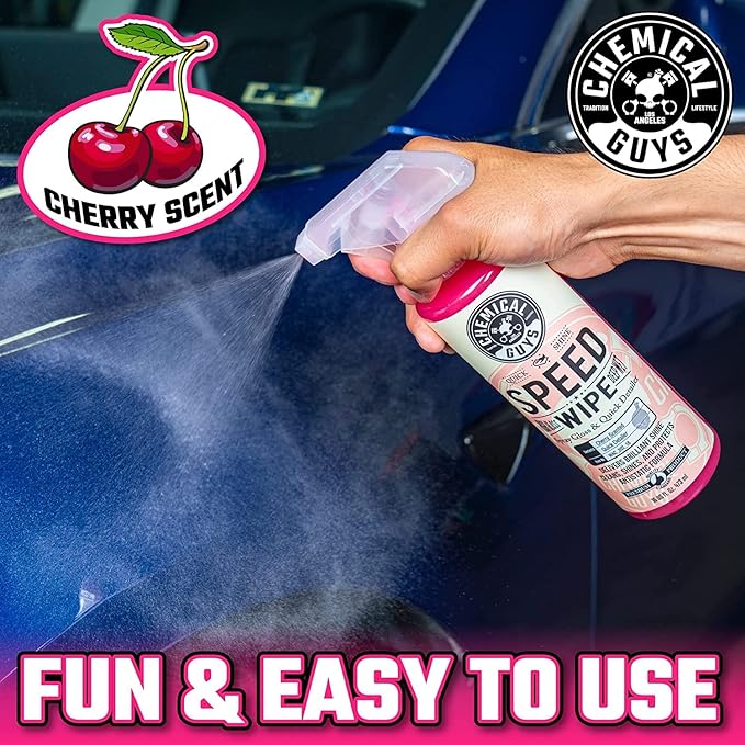 Chemical Guys WAC_202_1602 Speed Wipe Spray Gloss & Quick Detailer, Great for Cars, Trucks, SUVs, Motorcycles, RVs & More, Cherry Scent, 16 oz (2 Pack)