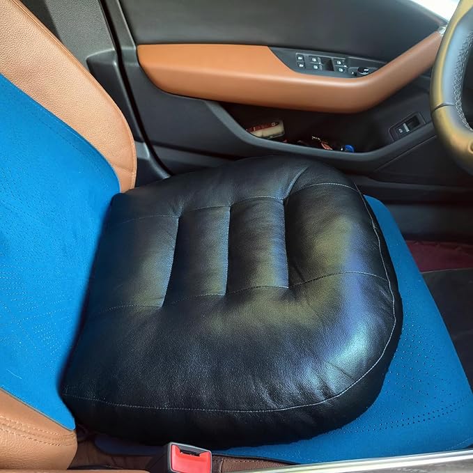 Adult Booster Seat for Car/Portable Booster Seat for Driver/Breathable Non-Slip Seat Cushions with Practical Handle for The Car, Office, Wheelchair, Broader Vision, 17.7"x15.7"x4.7"（Black）