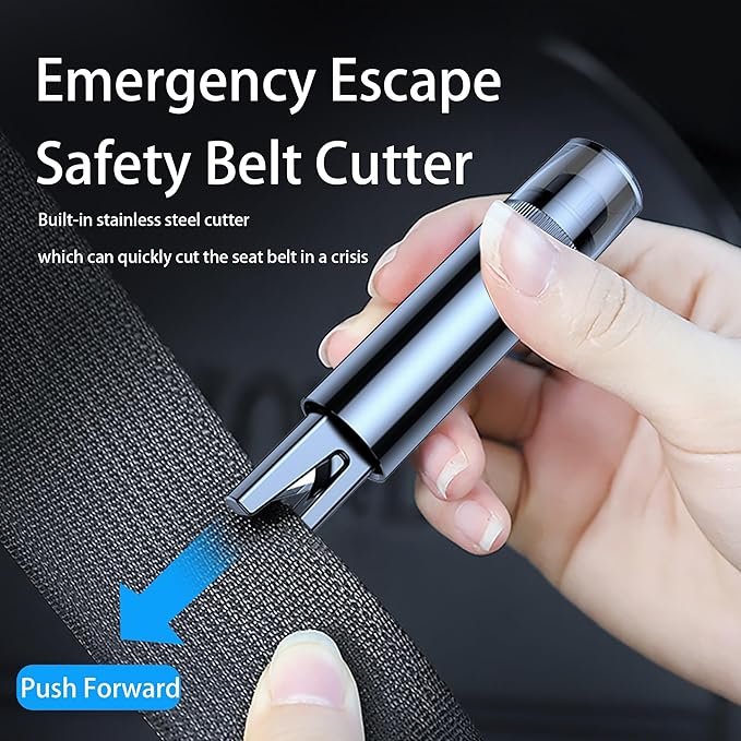 Safe Hammer Car Window Breaker Seatbelt Cutter Under Water or Fire,2 IN1 Window Breaker Tool Auto Glass Breaker Emergency Escape Tool Kit,Car Accessories All Vehicles(2 PCS Black & Red)