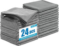 Microfiber Cleaning Cloth 12"X12" 24 Pack Grey Lint Free Microfiber Towels for Cars-Extra Thick, Streak-Free, Fast Absorbent - Reusable Multi-Purpose Housekeeping Rags for Cars