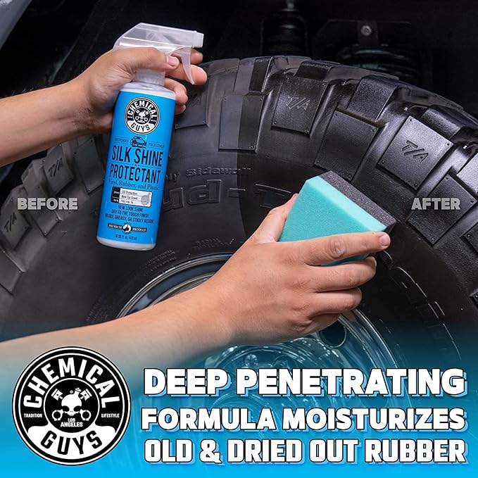 Chemical Guys TVD_109_1602 Silk Shine Spray-able Dry-to-The-Touch Dressing and Protectant for Tires, Trim, Vinyl, Plastic and More, Safe for Cars, Trucks, Motorcycles, RVs & More, 16 fl oz (2 Pack)
