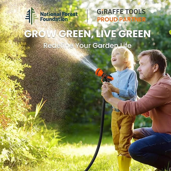 Giraffe Tools Garden Hose 2ft x 5/8", 24INCH Short Water Hose Heavy Duty, Lightweight, Flexible Hybrid Hose with Swivel Handle, Male to Female Fittings
