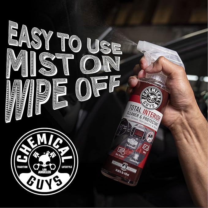 Chemical Guys SPI22516 Total Interior Cleaner & Protectant (Safe on Dash, Leather, Vinyl, Plastics, Trim, Glass, Fabric & More), 16 Fl Oz (Pack of 2) (Black Cherry Scent)