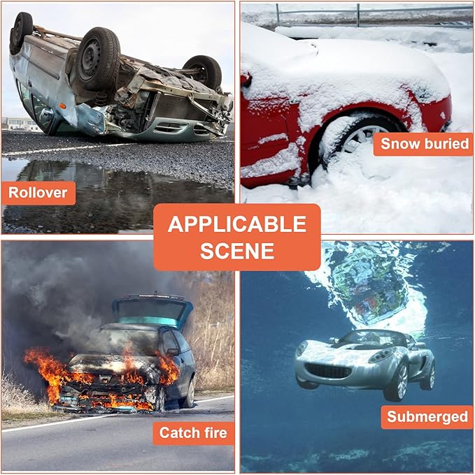 THINKWORK Window Breaker - Pink-Blue Car Safety Hammer Gift for Lady and Men, Three-in-One Emergency Escape Tool with Seat Belt Cutter, Safety Emergency Car Escape Tool for Family, Women, Children