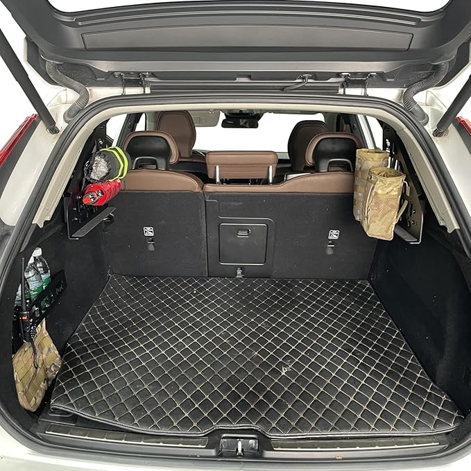 HIGH FLYING Car Accessories for Volvo XC60 2018-2025 Modular System Molle Panels Storage Trunk Shelf Luggage Storage Carrier Trunk Organizer Aluminum Alloy (Side Panel+Storage Box)