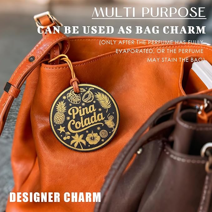 Leather Air Freshener for Car Pina Colada Crazy Horse Leather Car Mirror Hanging Accessories Multi Purpose Car Charm for Interior Decor Gifts for Friends Women