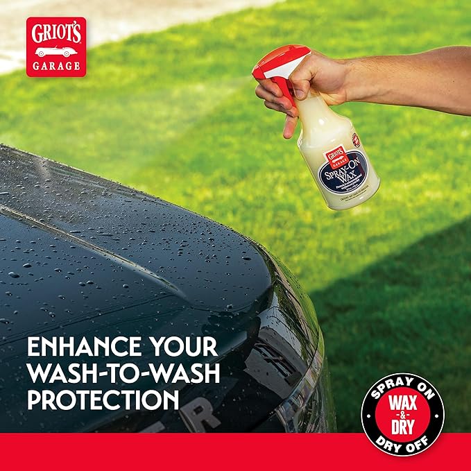Griot’s Garage Spray-On Wax for Car Detailing, Auto Paint Protection and Enhancement, Carnauba Gloss for Trucks, SUVS, RVs, and More, 10962, 22oz