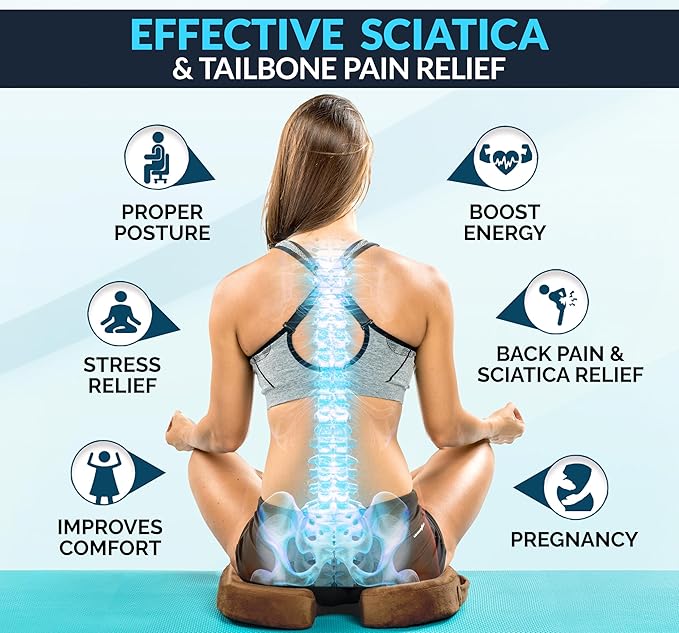 ComfiLife Premium Gel & Memory Foam Seat Cushion – Doctor Recommended Office Chair Cushion, Car Seat Cushion – Chair Cushions for Back & Sciatica Pain Relief – Seat Cushions for Office & Desk (Brown)