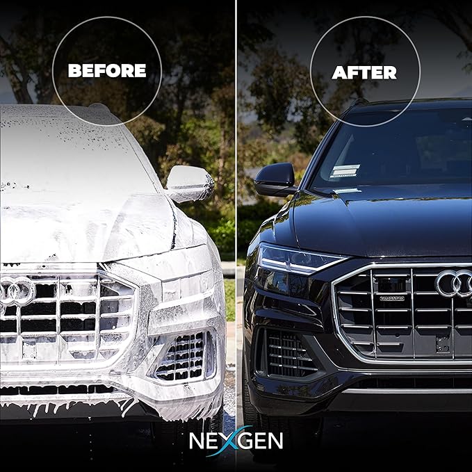 Nexgen High Foam Car Wash (8oz) - Professional-Grade, pH-Balanced car soap for Spotless Shine - On-the-Go Car Detailing - Car Cleaning Supplies - Safe for Coated, Waxed & Sealed Finishes