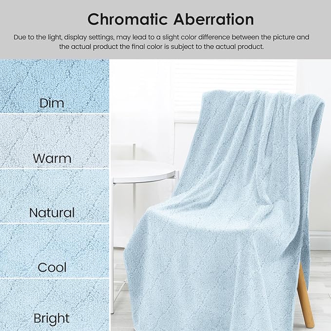 JML Bath Towels Pack of 2, 30 in x 60 in, Large Microfiber Bath Towel Set, Ultra Soft, Super Absorbent, Fast Drying, Use for Sauna, Sport, Travel, Fitness, SPA, Yoga,Coral Fleece -Light Blue