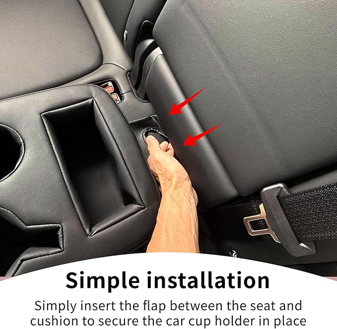 Xaido Car Back Seat Cup Holder, PU Leather Couch Sofa Bed Cup Holder Expander Tray, Boat Tray, Organizer for Trucks, Minivans, SUVs, RVs, Vehicles, Holds Drinks, Snacks, Cell Mobile Phone