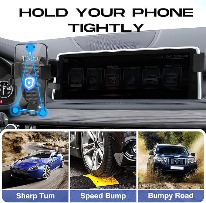 Car Phone Holder for BMW X1 X2 2019-2021/X5 2014-2018/X6 2015-2019 Accessories,Adjustable Phone Mount for 10.2-inch Screen,Hands-Free Ultra Stable Phone Stand for All Phones