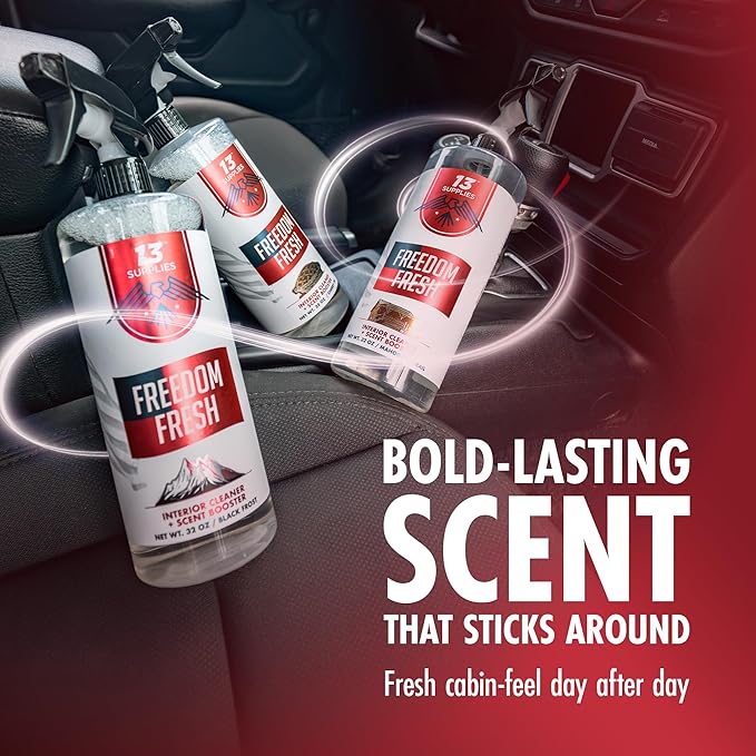Premium Car Interior Cleaner Spray – Auto Cleaner for Headliner, Mat, Interior Vehicle Cleaning, Car Dashboard Cleaner Stain Remover, Restores Shine, Great Gift for Guys - Freedom Fresh Mahogany Trail