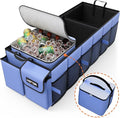 HOTOR Trunk Organizer, Sturdy Foldable with Cooler for Car & SUV, 3 Compartments, Blue, 30.90”×12.60”×10.63”