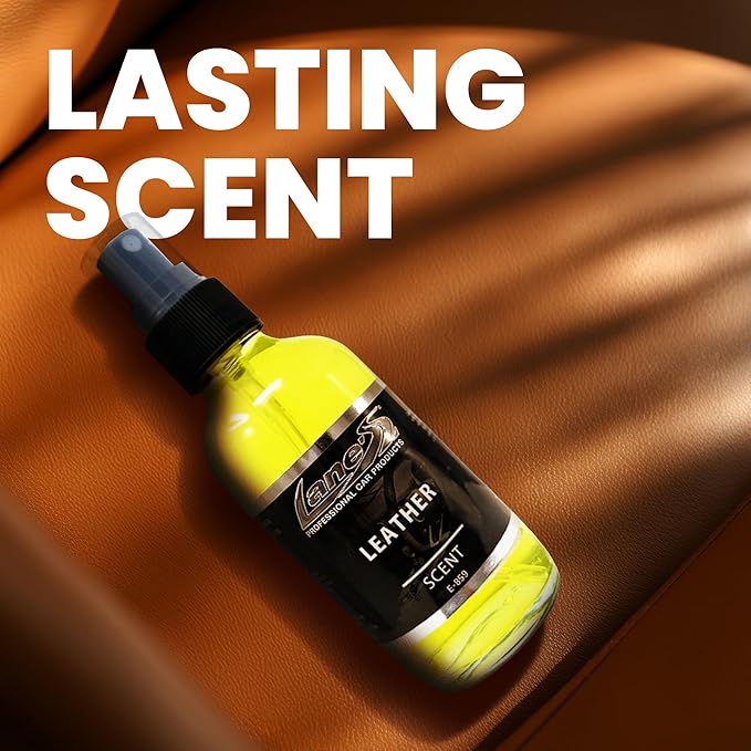 LANE’S Premium Car Air Freshener "Leather" - 4oz Water-Based, Long-Lasting Auto Scent Spray - Food, Pet, Odor Smell Deodorizer for Cars, Trucks, SUVs' Interior Leather, Carpet, Upholstery