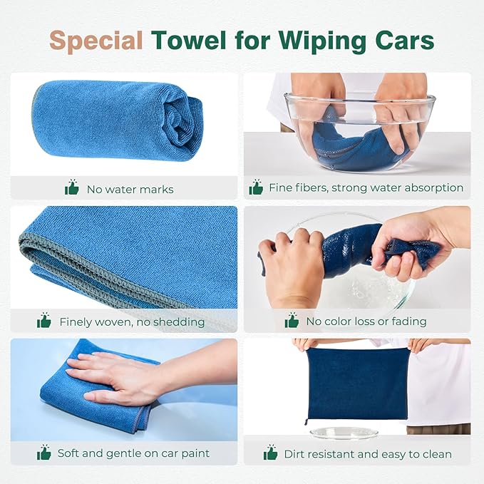 FLORICH Microfiber Car Duster Kit, Large Extendable Car Duster Exterior Scratch Free, Car Cleaning Brush Car Interior Detailing Kit, Car Cleaning Supplies for Cars RV Truck