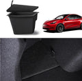 BASENOR 2023 2022 2021 Tesla Model 3 Trunk Storage Bin, Trunk Organizer with Carpeted Lid, Waterproof Rear Trunk Side Storage Box for Model 3 Interior Accessories (Not Fit 2024 2025 Model 3)