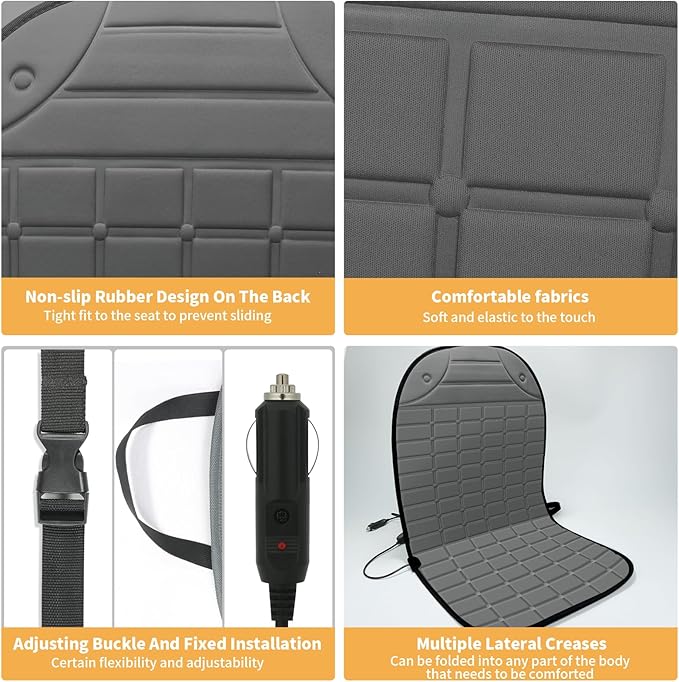 2 PCS Seat Cushion Comfortable Winter Seat Cover, Gifts for Family (Grey)