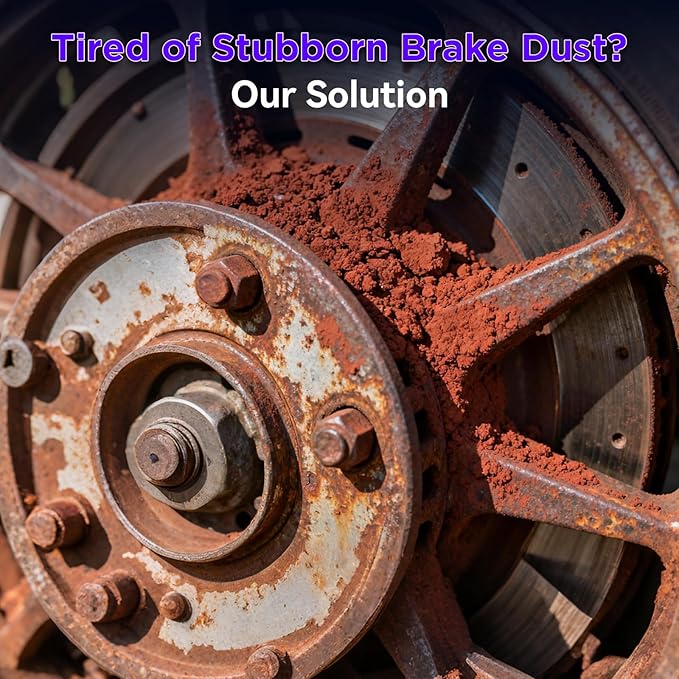 Wheel Cleaner & Rust Dissolver - 17 fl oz, Acid-Powered Formula for Brake Dust & Iron Deposits, Safe for Alloy & Painted Rims