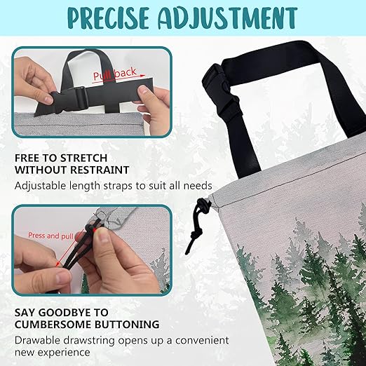 Car Trash Bag Foggy Forest Hanging Drawstring Car Organizer and Storage Bag with Adjustable Buckle Canvas Garbage Bin for Back Seat or Hanging Headrest Car Decor Road Trip Essentials