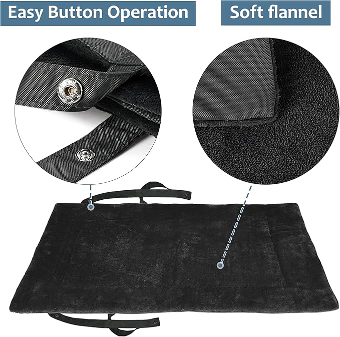 Catalonia Classic Waterproof Dog Mat, Portable Reversible Pet Travel Mat, Pet Cushion Pad with Handle for Small Medium Dogs Cats, Indoor or Outdoor