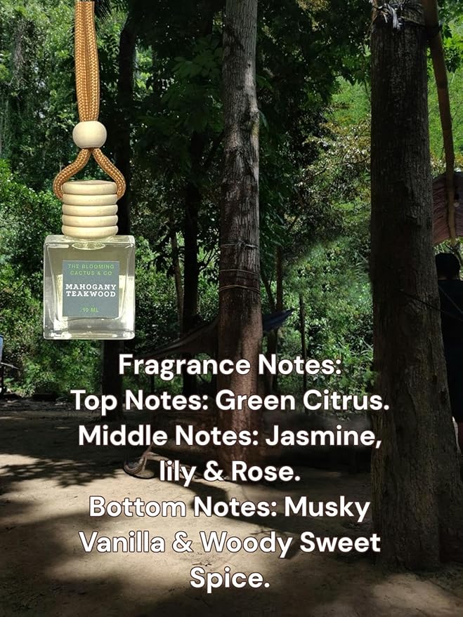 Automobile Diffuser, Long Lasting Car Air Freshener 2 Pack, Hanging Fresh Aroma Diffuser, Natural Essential Oil Fragrance for Removing Odors, Auto Interior, Made in USA | MAHOGANY TEAKWOOD - 10 ML