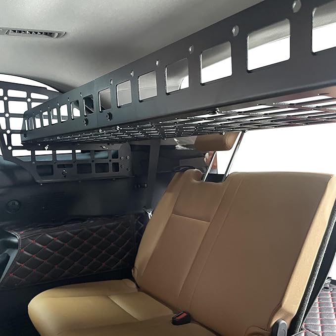 HIGH FLYING for Toyota Highlander 2014 2015 2016 2017 2018 2019 Car Accessories Modular Storage Molle Panel Shelf Luggage Carrier Trunk Organizer Aluminum (Side Panel+Shelf)