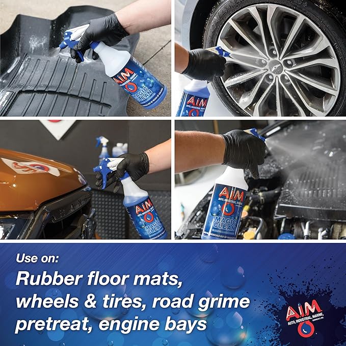 AIM Chemicals Magic Clean Multipurpose Cleaner - Industrial & Car Detailing - Cleans Cars, Trucks, SUVs, Boats, RVs - Effective Wheel & Tire Cleaner - Powerful Degreaser - Heavy Duty Use, 5 Gal