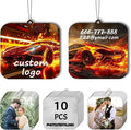 10/50/100Pcs Custom Bulk Car Air Fresheners, Wholesale Double-Sided With Photo Text Logo, Suitable for Truck and Car Drivers, Business Logos (10 Square)