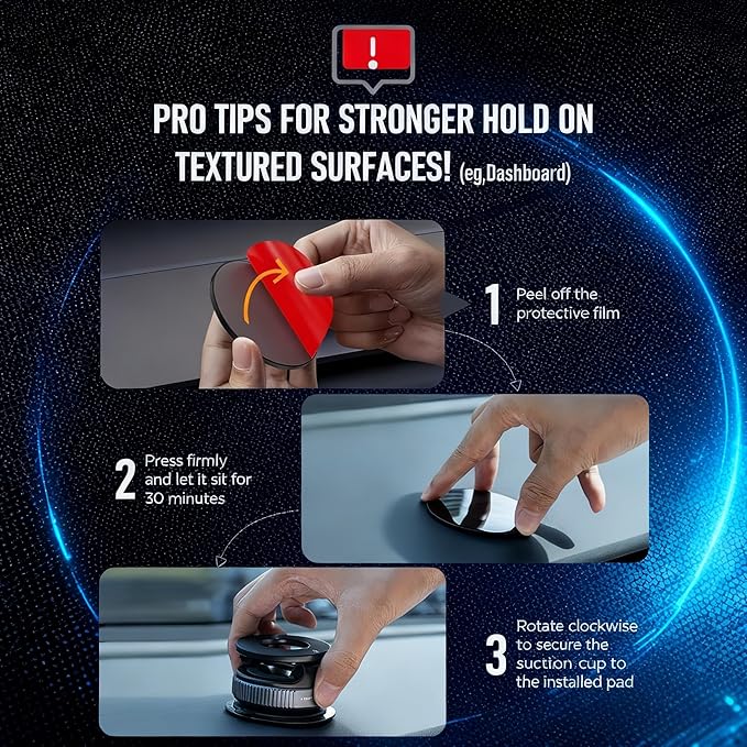 Strong Magnetic Car Phone Holder for MagSafe with Vacuum Suction Cup, Foldable and Retractable, 360° Rotation Phone Mount for iPhone 12 13 14 15 16 17 and Android Smartphones, Black