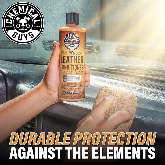 Chemical Guys Leather Cleaner and Conditioner Kit - 2 Bottles (4 oz Each), Car Cleaner and Conditioner, Safely Cleans & Conditions Leather Car Interiors, Furniture, Shoes, Boots, Bags, Apparel & More