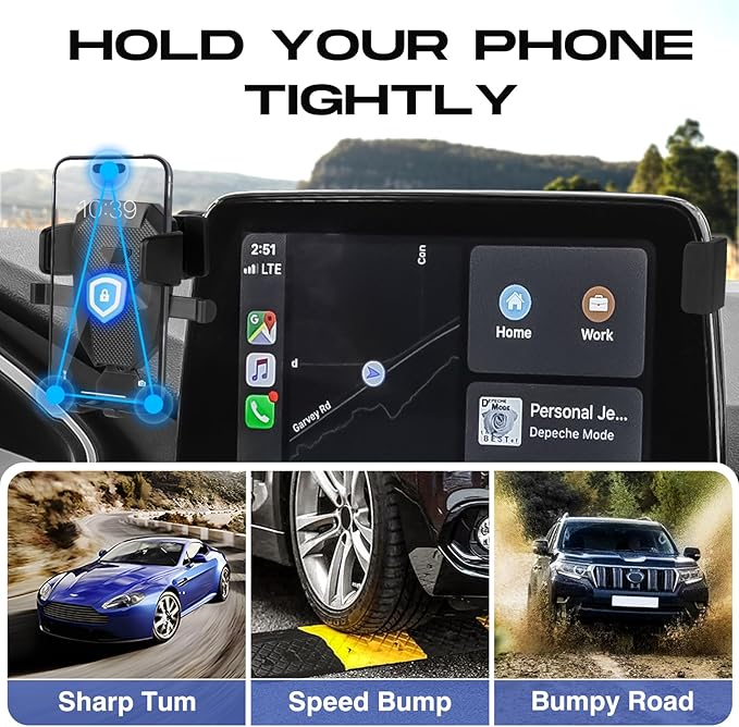 Car Phone Holder for 2020-2025 Ford Escape Accessories,Adjustable Explorer Phone Mount for 8-inch Screen,Hands-Free Ultra Stable Phone Stand