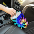 Cute Car Trash Bag, Hanging Car Organizer and Storage Bag, Trash Bin for Car Accessories, Vehicle, Travelling, Camping - Blue Tie Dye