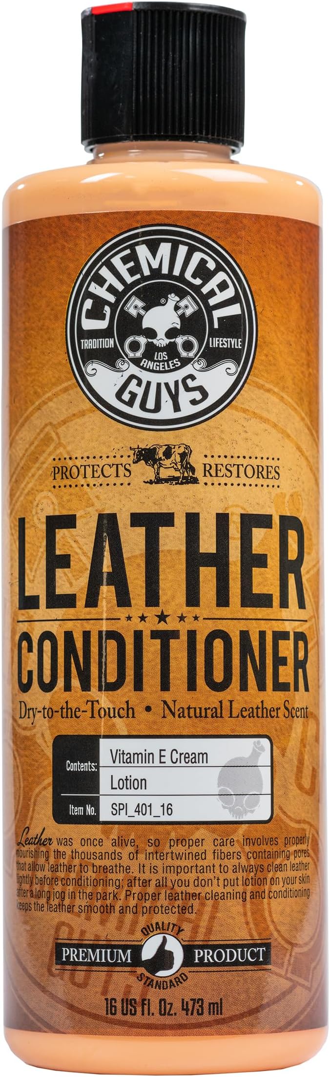 Chemical Guys Leather Conditioner, Vintage Series - Conditions, Nourishes, and Protects Natural, Synthetic, and Faux Leather Seats, Interiors, Apparel & Accessories, 16 fl oz